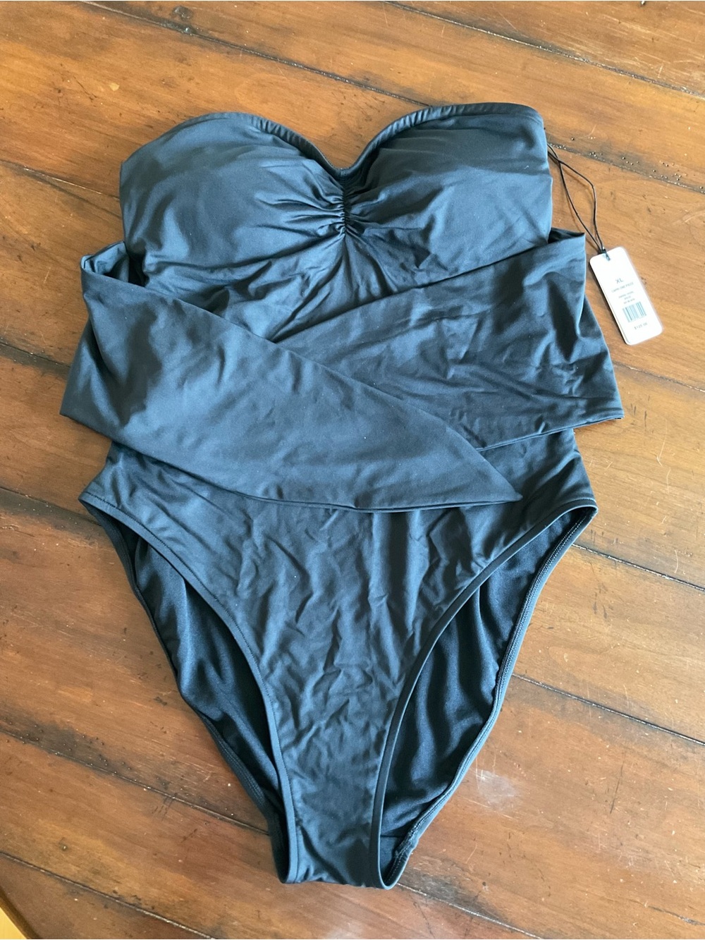 WeWoreWhat Black Strapless Swim One-Piece NWT